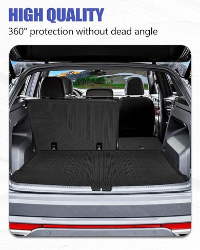 Cargo Liners Backrest Mat for Volkswagen Atlas Cross Sport Accessories 2020-2025 with Hook&Loop Rear Trunk Mat Rear Seat Back Cover Protector All Weather Anti-Slip Split Dog Liner 3 PCS in Kuwait