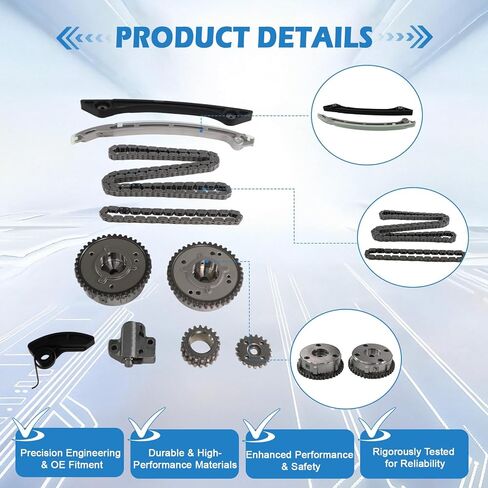 2.0L Timing Chain Kit Fit for Land Rover Discovery Sport 2015-2018, for Land Rover Range Rover Evoque 2012-2018 Replace # CJ5E6C525AD CJ5E6C524AD in Kuwait