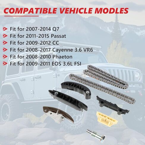 مجموعة سلسلة التوقيت Enging 03H109509A 03H103465 تناسب 2008-2017 كايين 3.6L VR6، لباسات/باسات CC/فايتون/EOS/CC 3.6L FSI، لمحرك 2007-2014 Q7 3.6L FSI 03H 109 513 B in Kuwait