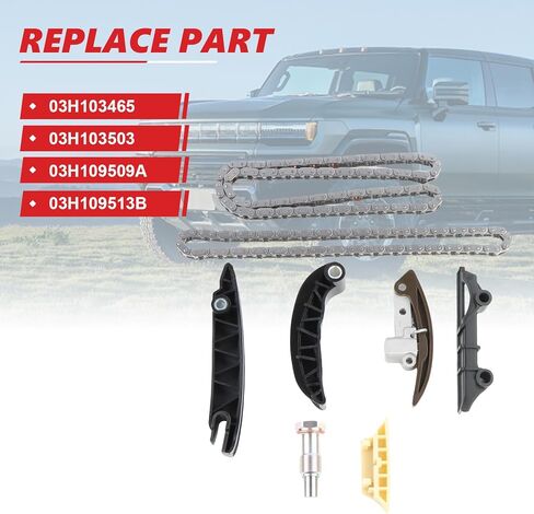 مجموعة سلسلة التوقيت Enging 03H109509A 03H103465 تناسب 2008-2017 كايين 3.6L VR6، لباسات/باسات CC/فايتون/EOS/CC 3.6L FSI، لمحرك 2007-2014 Q7 3.6L FSI 03H 109 513 B in Kuwait