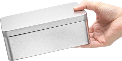 Okllen 8 Pack Silver Rectangular Tin Box, 7 x 3.9 x 2.4 inch Empty Metal Tin Containers with Lids, for Jewelry, Car Keys, Candy, Crafts, Gift & Home Storage in Kuwait