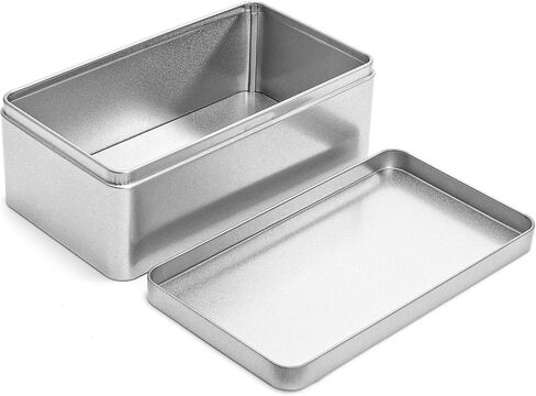 Okllen 8 Pack Silver Rectangular Tin Box, 7 x 3.9 x 2.4 inch Empty Metal Tin Containers with Lids, for Jewelry, Car Keys, Candy, Crafts, Gift & Home Storage in Kuwait