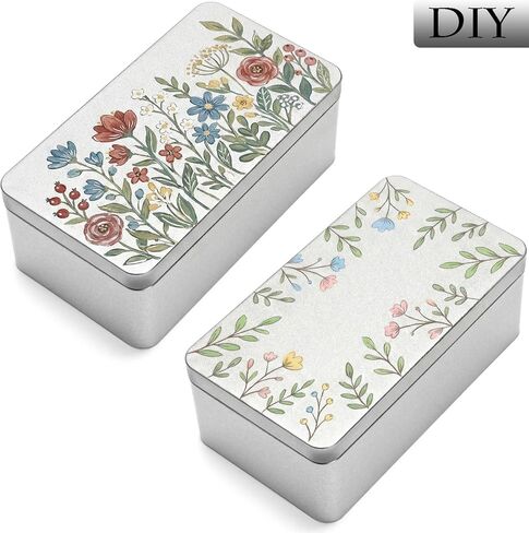 Okllen 8 Pack Silver Rectangular Tin Box, 7 x 3.9 x 2.4 inch Empty Metal Tin Containers with Lids, for Jewelry, Car Keys, Candy, Crafts, Gift & Home Storage in Kuwait