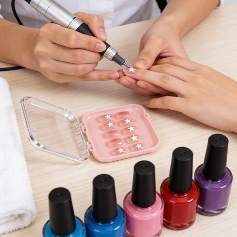 40Pcs Press On Nail Packaging Box Fake Nails Storage Container Organizer Case Transparent False Nail Display Box with 150Pcs Adhesive Double Sided Tape for Home Nail Art Salon Business Supplies in Kuwait