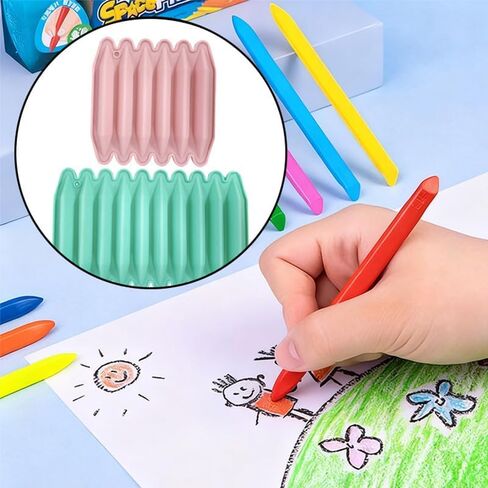 2 Pcs Crayon Molds Silicone Double Tipped 3D Melted Crayon Molds Oven Safe 6 Cavity & 10 Cavity Reusable Crayon Molds for DIY Making in Kuwait