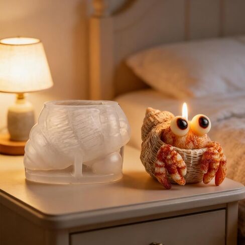 Hermit Crab Candle Mold, 3D Cute Animal Design Style Silicone Molds for Candle Making, Resin Casting Molds for DIY Epoxy Resin Craft, Plaster Ornament, Birthday Gifts & Handmade Craft Enthusiasts in Kuwait