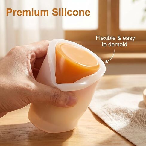 Silicone Candle Molds 8PCS Set, Easy Release Candle Making Kit with Cylinder Square Heart Flower Shapes, Reusable Non-Stick Molds for DIY Soap, Resin, Wax, Polymer Clay, Multiple Sizes for Beginners in Saudi Arabia
