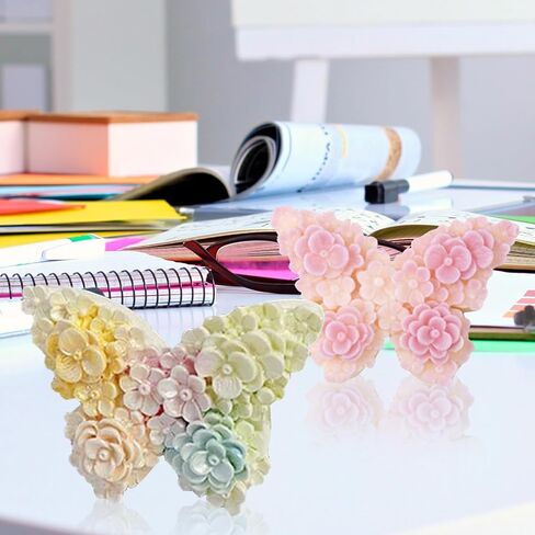 2 Pcs 3D Flower Butterfly Silicone Molds for DIY Crafts, Candle Making, Chocolate, Soap, Resin, and Cake Decorating in Saudi Arabia
