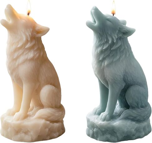 Wolf Candle Molds Animal Wolf Silicone Candle Mold for Candles Making Resin Casting Aromatherapy Candles Handmade Wax Home Decor in Kuwait