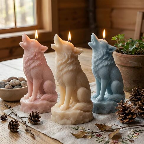 Wolf Candle Molds Animal Wolf Silicone Candle Mold for Candles Making Resin Casting Aromatherapy Candles Handmade Wax Home Decor in Kuwait