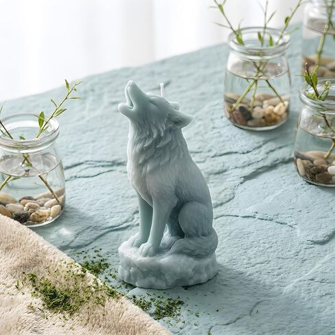 Wolf Candle Molds Animal Wolf Silicone Candle Mold for Candles Making Resin Casting Aromatherapy Candles Handmade Wax Home Decor in Kuwait