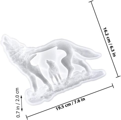 Wolf Shaped Silicone Mold for Epoxy Resin Crafts 3D Forest Wolf Figurine Mold Reusable DIY for Resin Casting and Craft Projects in Kuwait