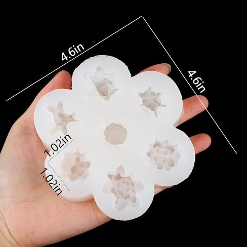 7-Cavity Succulent Mold Succulent Candle Mold Flower Resin Mold Silicone Soap Candle Making Mold for Scented Candles Soaps Cake Making, 1 Pc in Kuwait