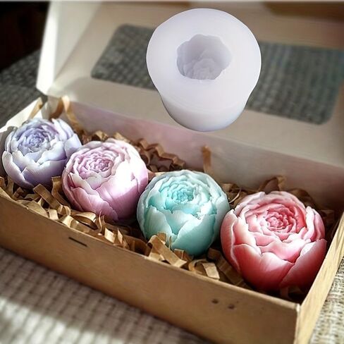 1pc Silicone Rose Mold for DIY Crafts, Round Storage Box, Cosmetic Jewelry Box, Gypsum Ornaments, Durable Silicone Material in Kuwait