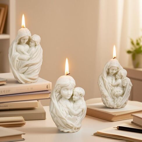 4 PCS Jesus and Maria Angel Candle Mold, Jesus Born Nativity Scene Resin Casting Molds, 3D Silicone Candle Mold for Candle Making Aromatherapy & DIY Resin Craft, Perfect for Home Decoration in Kuwait