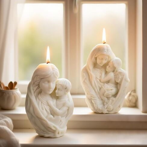 4 PCS Jesus and Maria Angel Candle Mold, Jesus Born Nativity Scene Resin Casting Molds, 3D Silicone Candle Mold for Candle Making Aromatherapy & DIY Resin Craft, Perfect for Home Decoration in Kuwait