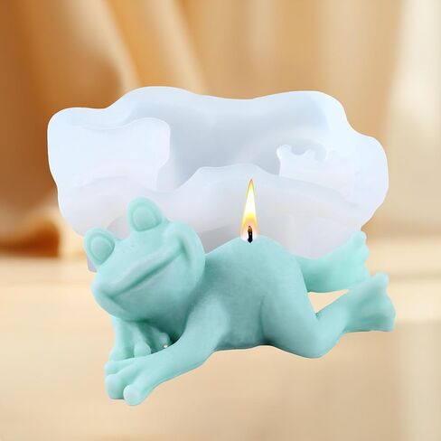 Frog Candle Molds Animal Silicone Candle Mold Frog Resin Casting Mold for Candle Home Decorate Candle Making Aromatherapy Candles Gypsum Clay Craft in Kuwait