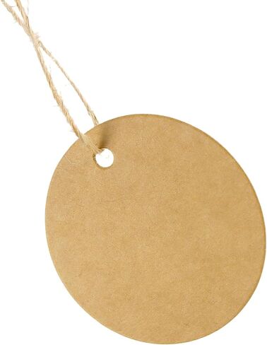600 Pcs 2 Inch Round Gift Tags, Brown Present Tags Circle with String Attached for Clothing, Packages, DIY Crafts in Kuwait