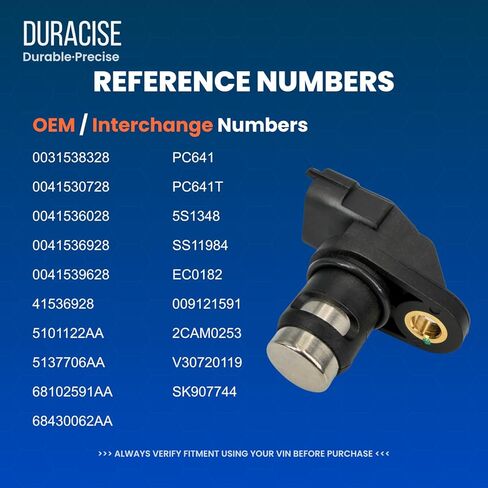 مستشعر موضع عمود الحدبات DURACISE متوافق مع مرسيدس بنز C230، C300، C350، E350، ML320، ML350، CLS550، S550، GL450 & Dodge & Freightliner Sprinter 3500 | تصنيع المعدات الأصلية # 5101122AA، 0041530728 in Kuwait