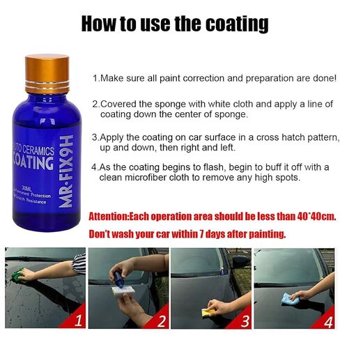 9H Ceramic Coating, Nano Ceramic Coating for Cars, High Gloss & Hydrophobic Paint Sealant Protection in Saudi Arabia