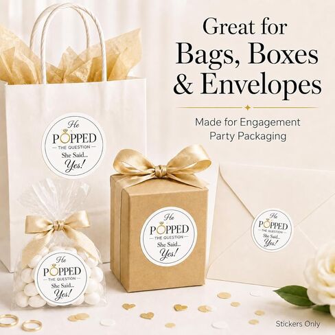 Engagement Wedding Favor Stickers: Perfect for Popcorn Bags/Containers - 120 Pcs 1.6" Round Decals for Envelopes Favors - Bridal Shower Party Decorations Supplies Gift in Saudi Arabia