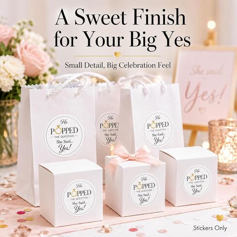 Engagement Wedding Favor Stickers: Perfect for Popcorn Bags/Containers - 120 Pcs 1.6" Round Decals for Envelopes Favors - Bridal Shower Party Decorations Supplies Gift in Saudi Arabia