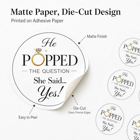 Engagement Wedding Favor Stickers: Perfect for Popcorn Bags/Containers - 120 Pcs 1.6" Round Decals for Envelopes Favors - Bridal Shower Party Decorations Supplies Gift in Saudi Arabia