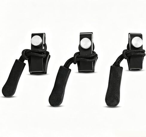 3PCS Zipper Pull Replacement Set, Detachable Pull Tabs in Small Medium Large Sizes, Quick Install Fix Kit for Bags Jackets Repair in Kuwait