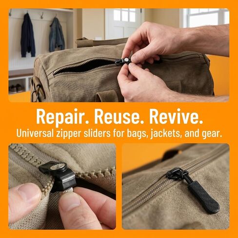 3PCS Zipper Pull Replacement Set, Detachable Pull Tabs in Small Medium Large Sizes, Quick Install Fix Kit for Bags Jackets Repair in Kuwait