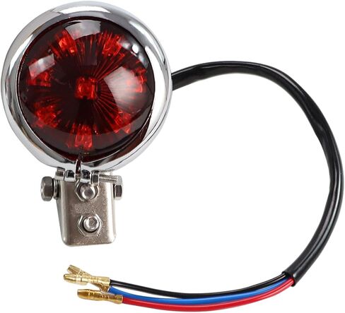 12V DC LED Motorcycle Tail Light - Ball-Shaped Brake Stop Lamp for Scooter, Moped, Street Bike & More (Chrome-red) in Saudi Arabia