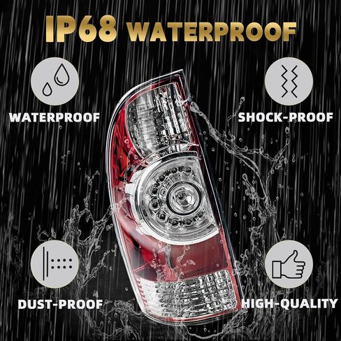 VPIMOZO LED Tail Lights Compatible With 2005-2015 Toyota Tacoma Pickup Driver And Passenger Side Brake Signal Taillight Clear lens w/Bulbs and Harness Replacement 81550-04160 in Saudi Arabia