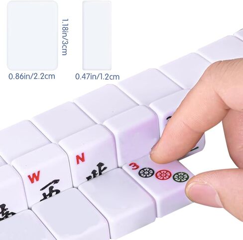 American Mahjong Set, 166 White Tiles with Blue Carrying Bag, Mahjong Tile Set With 4 All-in-One Rack/Pushers, Mahjong Set Complete Western Game, Gift for Mom, Player: Family, Office & Vacation Play in Saudi Arabia