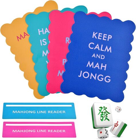 4 Pcs Color Mahjong Shuffler Cards, Mahjong Tile Mixer Shufflers with Funny Sayings for Mixing Shuffling Tiles, Funny Sayings Mahjongs Accessories Gift for Lovers Family Game in Saudi Arabia