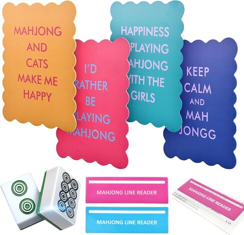 4 Pcs Color Mahjong Shuffler Cards, Mahjong Tile Mixer Shufflers with Funny Sayings for Mixing Shuffling Tiles, Funny Sayings Mahjongs Accessories Gift for Lovers Family Game in Saudi Arabia