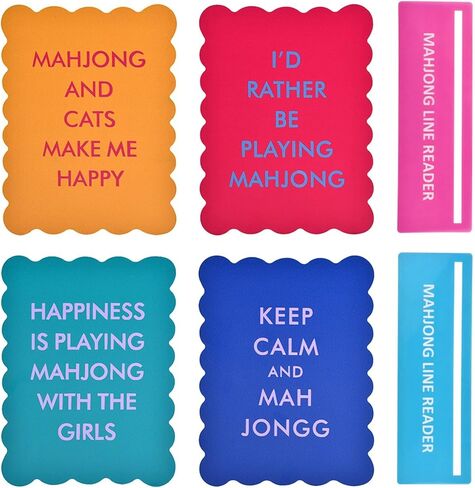 4 Pcs Color Mahjong Shuffler Cards, Mahjong Tile Mixer Shufflers with Funny Sayings for Mixing Shuffling Tiles, Funny Sayings Mahjongs Accessories Gift for Lovers Family Game in Saudi Arabia