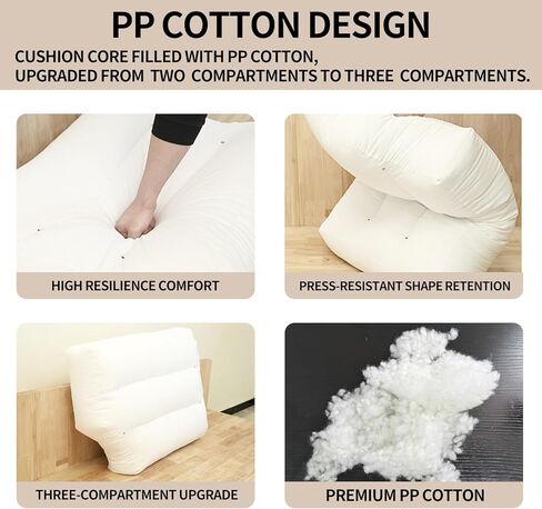 EKTORP 3 Seat Sofa Cushion Replacement,Lumbar Support Pillow Foam,Arm Couch Cushions Filler for IKEA EKTORP Sofa,Seat & Back Cushion Insert Only,Not Included Covers and Sofas in Kuwait