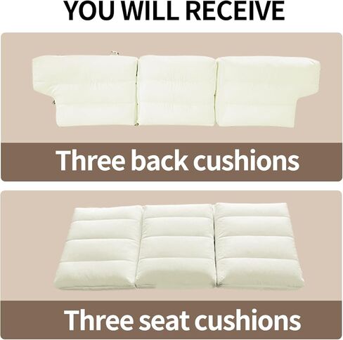 EKTORP 3 Seat Sofa Cushion Replacement,Lumbar Support Pillow Foam,Arm Couch Cushions Filler for IKEA EKTORP Sofa,Seat & Back Cushion Insert Only,Not Included Covers and Sofas in Kuwait
