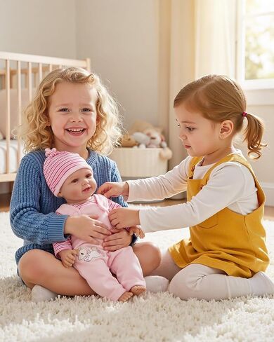 ملابس دمى أطفال من بابيسايد لدمى مقاس 15-18 بوصة، مجموعة ملابس دمى أطفال حديثي الولادة مكونة من 3 قطع مع جزء علوي وملابس وقبعة، وإكسسوارات دمى أطفال لدمى أطفال مقاس 18 بوصة، الدمية غير متضمنة in Kuwait