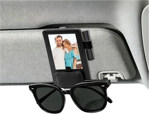 3 in 1 Sunglass & Photo Holder for Car, Car Visor Sunglasses Holder Clip, Sunglass Holder with Strong Magnetism in Kuwait