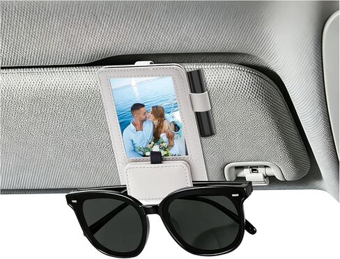3 in 1 Sunglass & Photo Holder for Car, Car Visor Sunglasses Holder Clip, Sunglass Holder with Strong Magnetism in Kuwait
