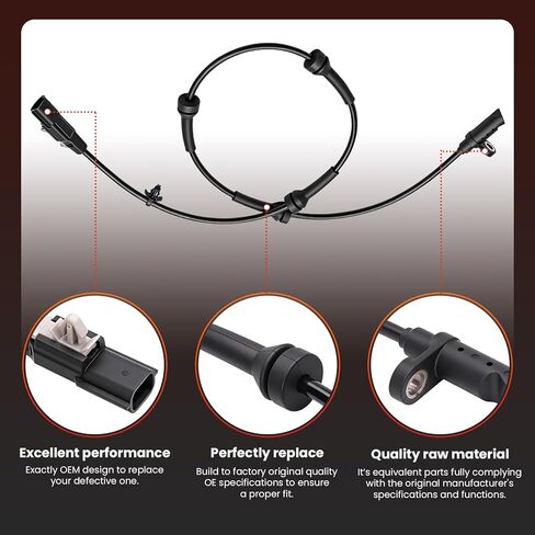 479004Bf0A 2Pcs Rear Left and Right Abs Wheel Speed Sensor Compatible with Rogue 2014-2020, Rogue Select 2014, 2ABS3008, 532898, 5S16077, ABS2528, ABSC20616, SS20934, ALS2528 in Kuwait