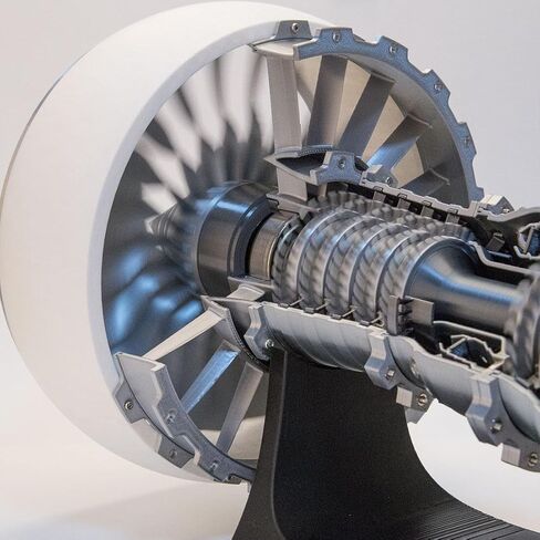 Tr900 Turbofan Engine Model, SKYMECHMAN TRENT900 1/15 Scale 3D Printed Functional Engine Model (Electric Light Version), As Shown,silver in Saudi Arabia