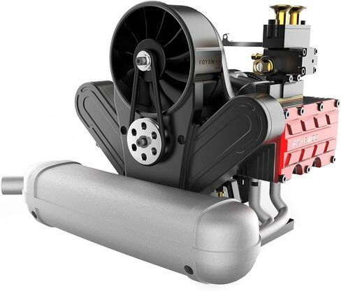 FS-B400 Metal Engine Model That Works, 14cc Flat-Four Horizontal Opposed Four-Cylinder Four-Stroke H4 Engine Model, DIY Assembly Engine Toys for Teens Adults (Finished Version) in Saudi Arabia