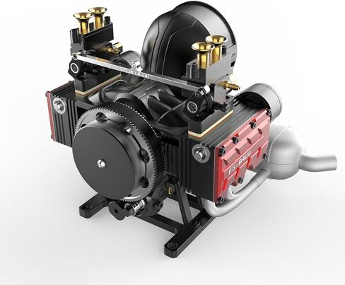 FS-B400 Metal Engine Model That Works, 14cc Flat-Four Horizontal Opposed Four-Cylinder Four-Stroke H4 Engine Model, DIY Assembly Engine Toys for Teens Adults (Finished Version) in Saudi Arabia