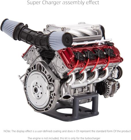 FunXylophy 1:10 MAD RC CNC Dynamic Visual Supercharger Model with Metal Moving Parts DIY Assembly Toy (KIT Version) in Saudi Arabia