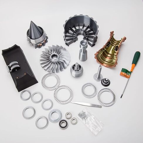 TR900 Turbofan Engine Model Kit, 50PCS Electric Motor Simulation 3D Printed Turbofan Aero Aircraft Engine DIY Functional Aero Jet Turbine Working Engine -Dynamic KIT Version in Saudi Arabia