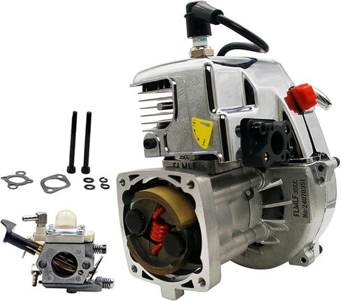 FLMLF Chrome 35CC 2 Stroke 4 Bolt Engine for 1/5 Hpi Rofun Km Rovan Baja Losi 5ive-T DBXL MCD FG GoPed Redcat Rc Car Parts in Kuwait