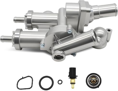 902-319 4884873AA Aluminium Engine Coolant Thermostat Housing Compatible with Compass Patriot 200 Sebring Journey Avenger Caliber 2.4L 2007-2020 68003582AB in Kuwait