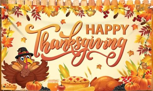 KatchOn, Happy Friendsgiving Banner - XtraLarge, 72x44 Inch | Friendsgiving Backdrop for Photography, Happy Friendsgiving Decorations | Friendsgiving Party Decorations, Happy Thanksgiving Decorations in Saudi Arabia