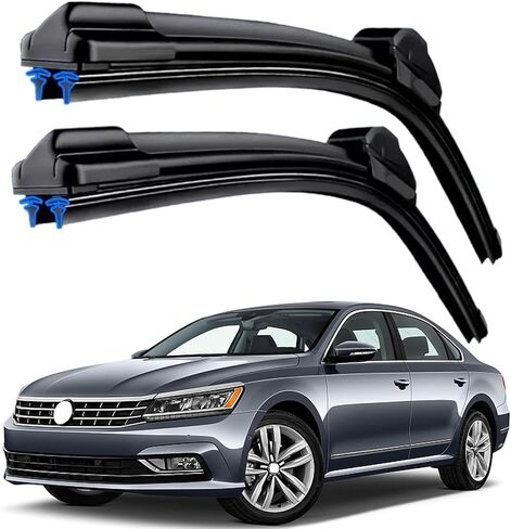 Dual Rubber Blade Windshield Wipers For VW Volkswagen Jetta 2011-2023 Passat 2012-2018 CC 2013 2014 2015 2016 2017 Automotive Replacement Wiper Blades 24"+19" Top Lock in Saudi Arabia